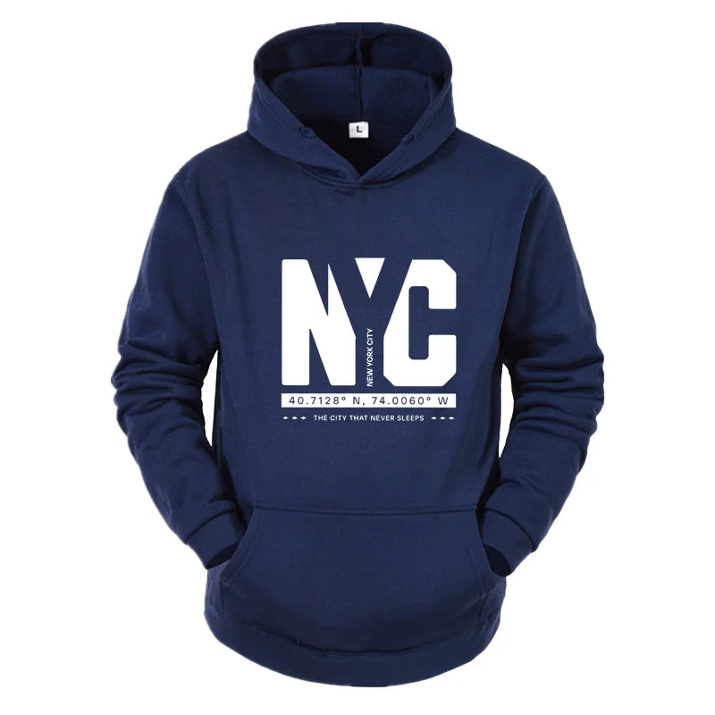 New Autumn And Winter Men's Casual Fashionable Comfortable Letter Printed Long Sleeved Hooded Versatile Sportswear Pullover