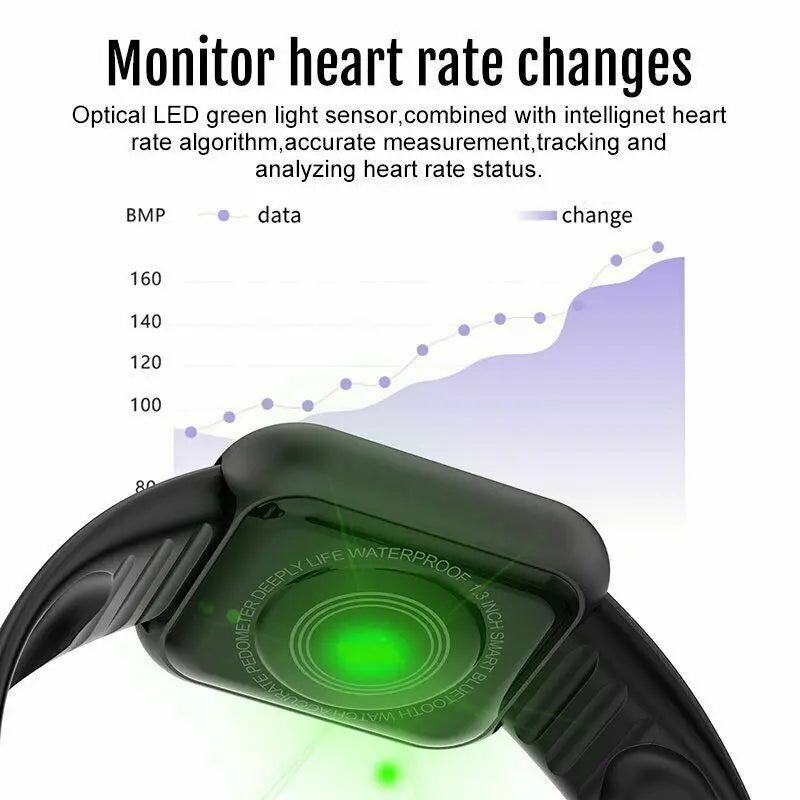 Multifunktionale Smartwatch für Herren und Damen, Bluetooth-verbundenes Telefon, Musik, Fitness-Sportarmband, Schlafmonitor, Y68 Smartwatch D20