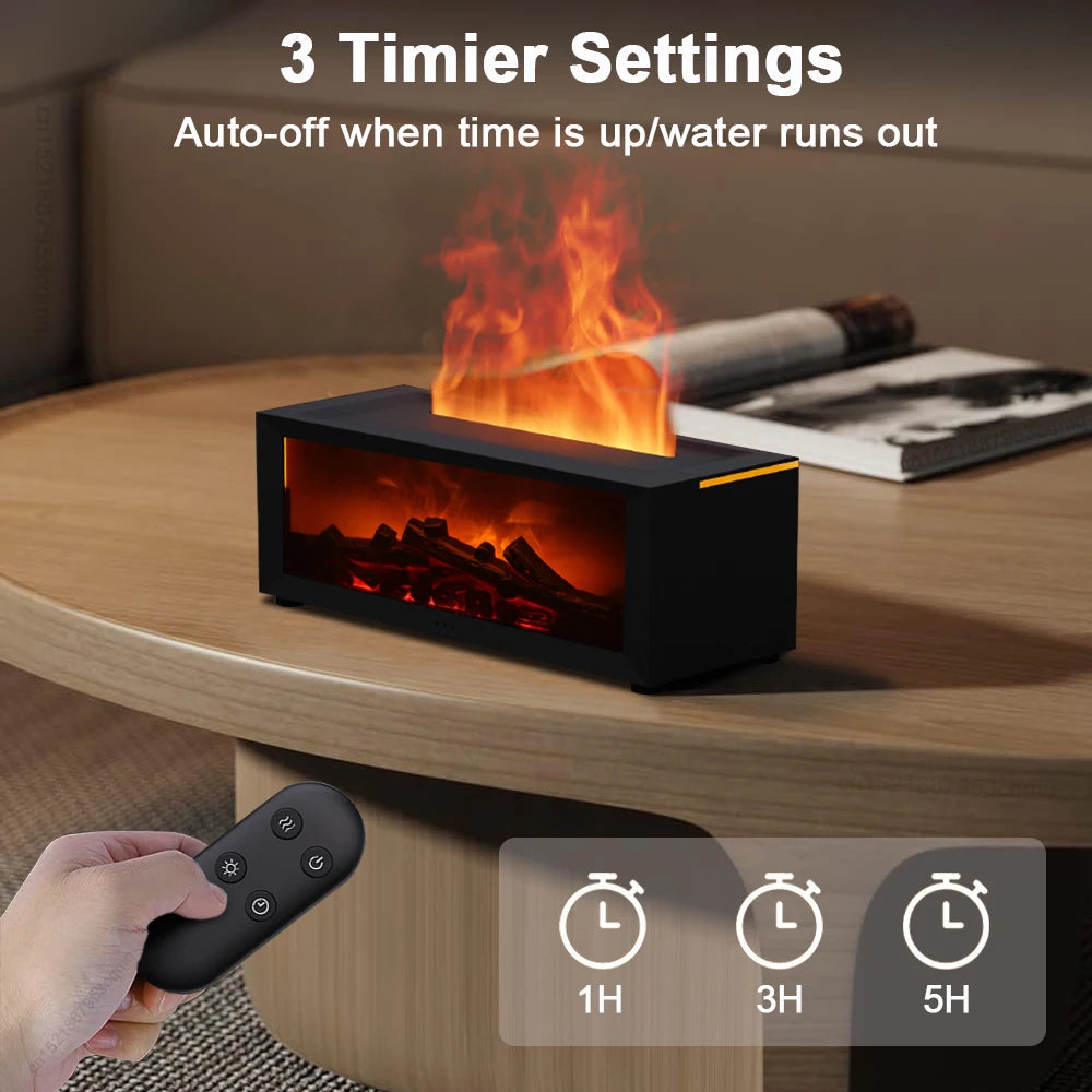 Luftbefeuchter, ätherische Öle, Luftbefeuchter für Zuhause, Aroma-Luftbefeuchter, Flammen-Aroma-Diffusor mit LED-Licht, Fernbedienung
