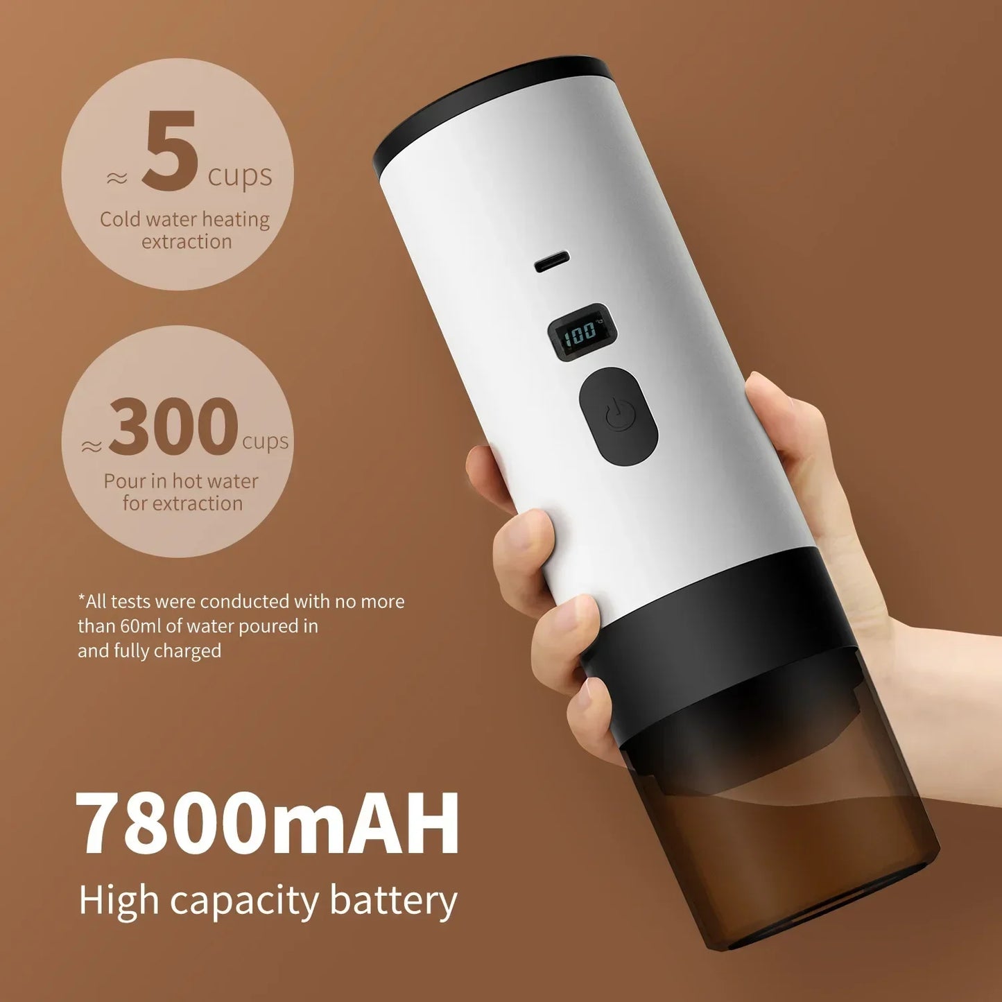 TINSOL Electric Coffee Maker Convenient Capsule Coffee Maker Travel Coffee Maker with Cordless Heating for Car and Home Camping