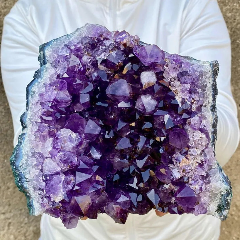 Natural  Amethyst Quartz Purple Crystal Cluster Healing Stones Specimen Home