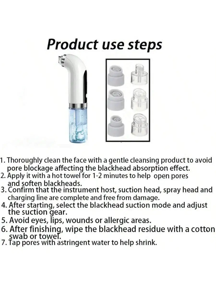 Blackhead remover, pore vacuum facial cleaner, electric acne remover, blackhead remover, USB charging water circulation facial c