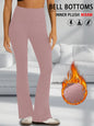 Women's Super Soft High Waisted Fleece Flare Leggings Tummy Control Soft Bootleg Bootcut Pants