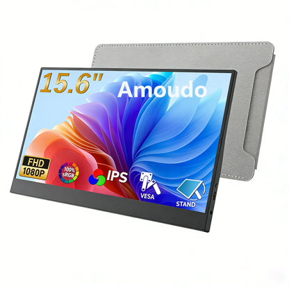 15.6" Portable Monitor 1080P IPS USB-C HDMI VESA Mount Display
