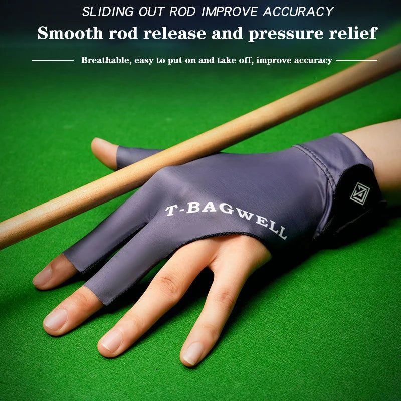 Billardhandschuh Linke Hand Drei Finger Snookerhandschuh Rutschfeste Aufkleber Elastizität Trainingszubehör