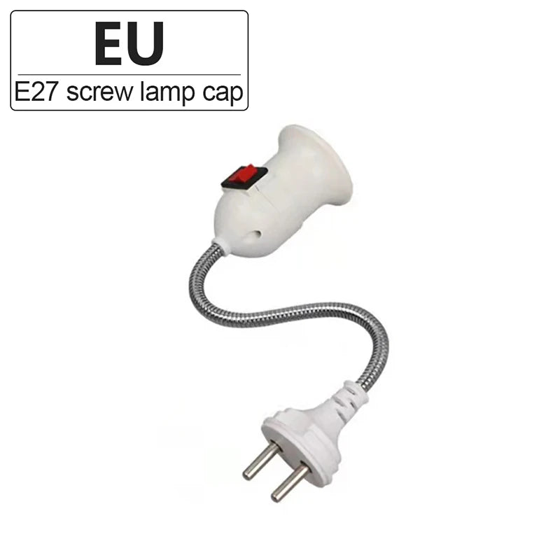 Direct Plug-in Rotary Lamp Head E27 Socket Lamp Converter with Switch EU US Plug Lamp Holder LED Table Lamp Led Base Lamp Base ﻿