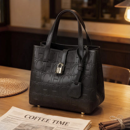 CH Geprägte Damen Crossbody Bag Buchstabendruck Design Damen Handtasche Große Kapazität Tragetasche Elegantes Temperament Damen Schultertasche