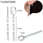 925 Sterling Silver Ear Needle Fashion Hoop Earrings White Crystal Luxury Women's Silver Earrings Wedding Women's Jewelry Gift