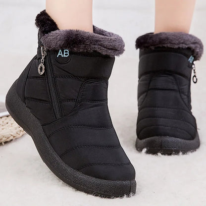 Women's Boots Women's Ankle Boots With Fur Winter Shoes Women Low Heels Winter Boots Snow Waterproof Winter Footwear