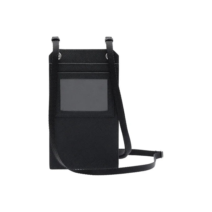 Luxury Saffiano Leather Coin Purse Crossbody Black