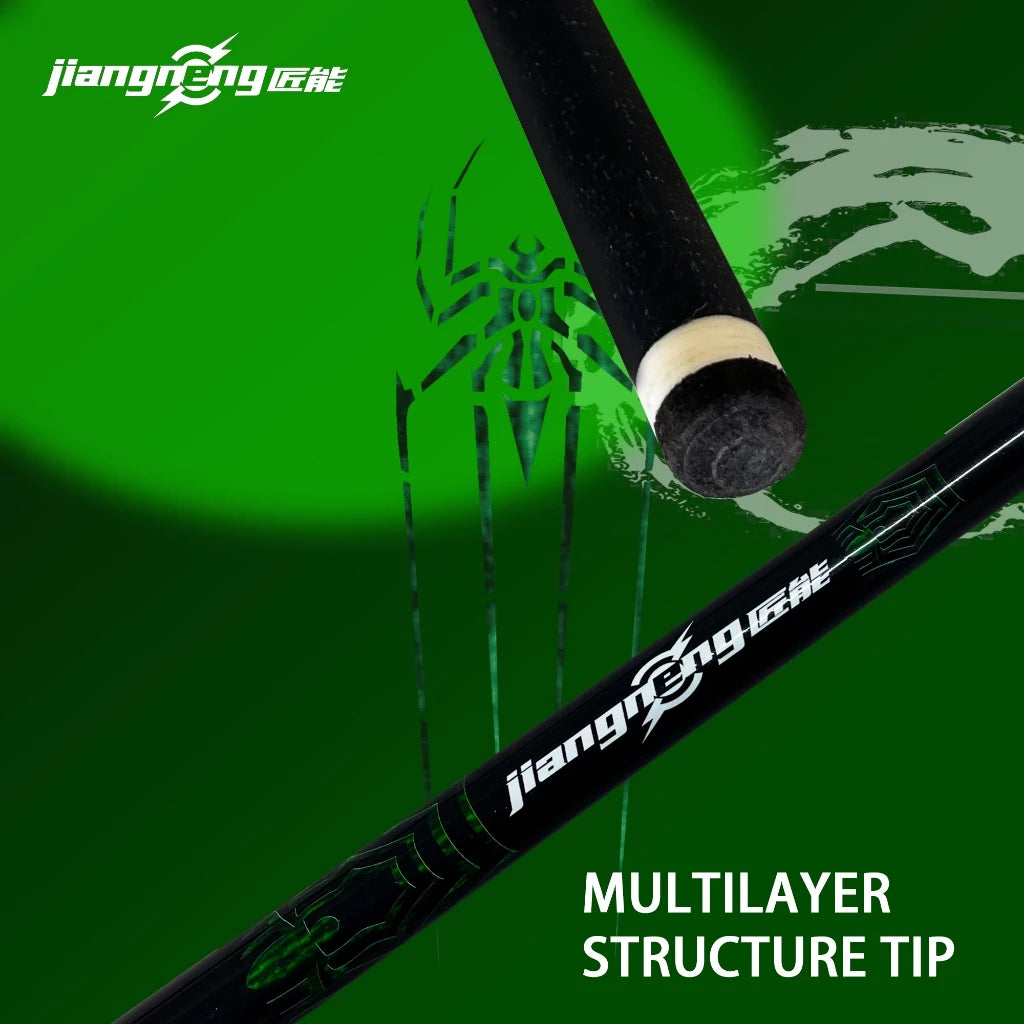 American Pool Cue Composite Carbon Cue 12.5mm Pointed Multi-Layer Leather Head Strong Durable Anti-Stick Design