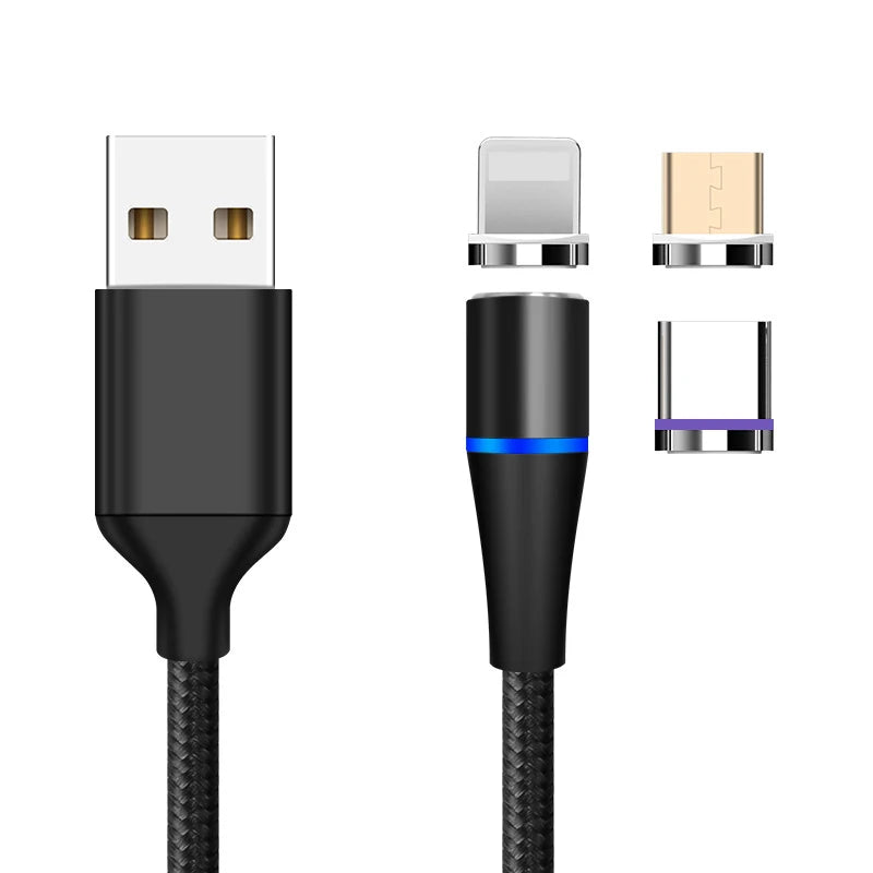 Magnetic Phone Charging Cable 3 In 1 Multi Function 3A Fast Charging Android For Phone Xiaomi Samsung Typec Cable Huawei 5A Fast