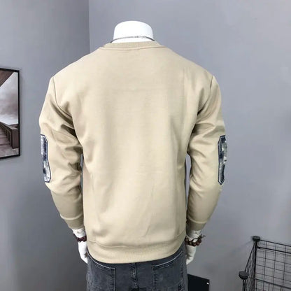 Langarm-Kapuzenpullover Herren Strick Rundhals Cool und Vielseitig Personalisiertes Oberteil