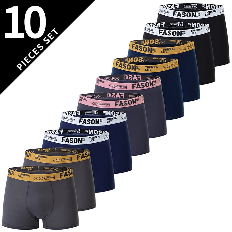 4/10-teiliges Set lässiger und modischer Herrenunterwäsche Bequeme Boxershorts Jugend-Übergröße Sport-Radfahren elastische Shorts