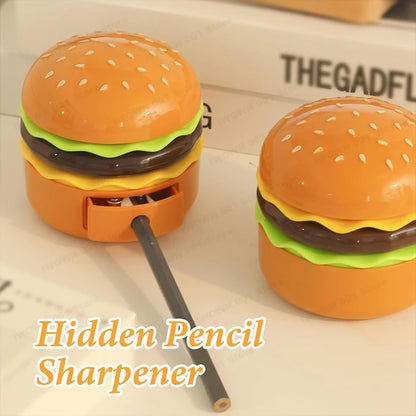 Cute Hamburger LED Desk Lamp Creative Burger Light Rechargeable Cartoon Night Light Eye Protection Kids Reading Lamp