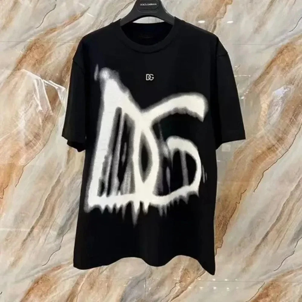 Men's and Women's T-shirt Summer Luxury Brand Cotton Short-sleeved Spring Autumn Trendy Brand Versatile Comfort Harajuku Tops