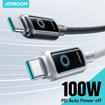 Joyroom 100W USB C Kabel Automatische Abschaltung Schnellladekabel Typ C für iPhone 16 15 Pro Max Xiaomi Samsung S-A55