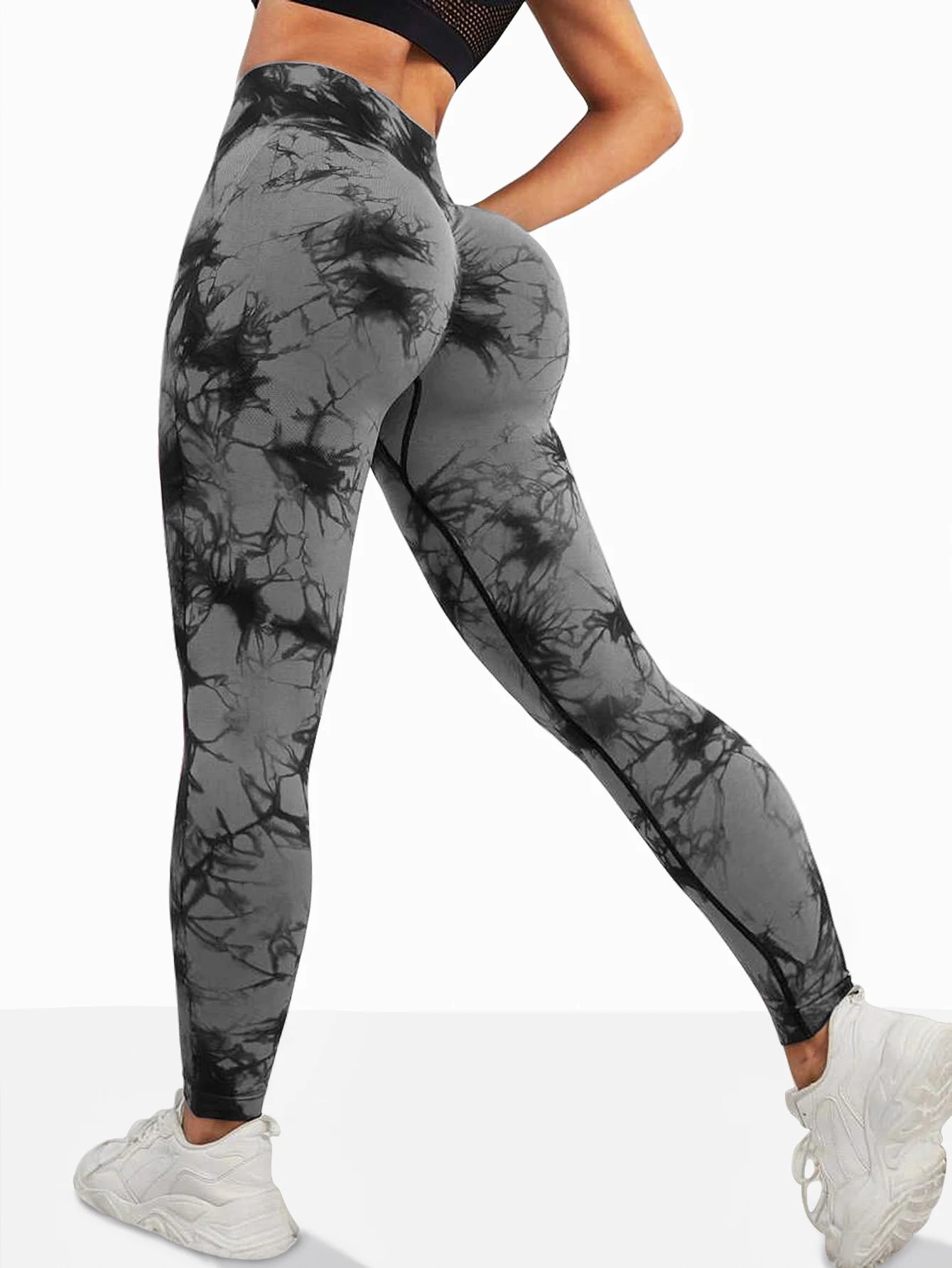 Damen High Waist Nahtlose Leggings – Tie-Dye Yoga-Hose, blickdicht, Fitness- & Workout-Tights