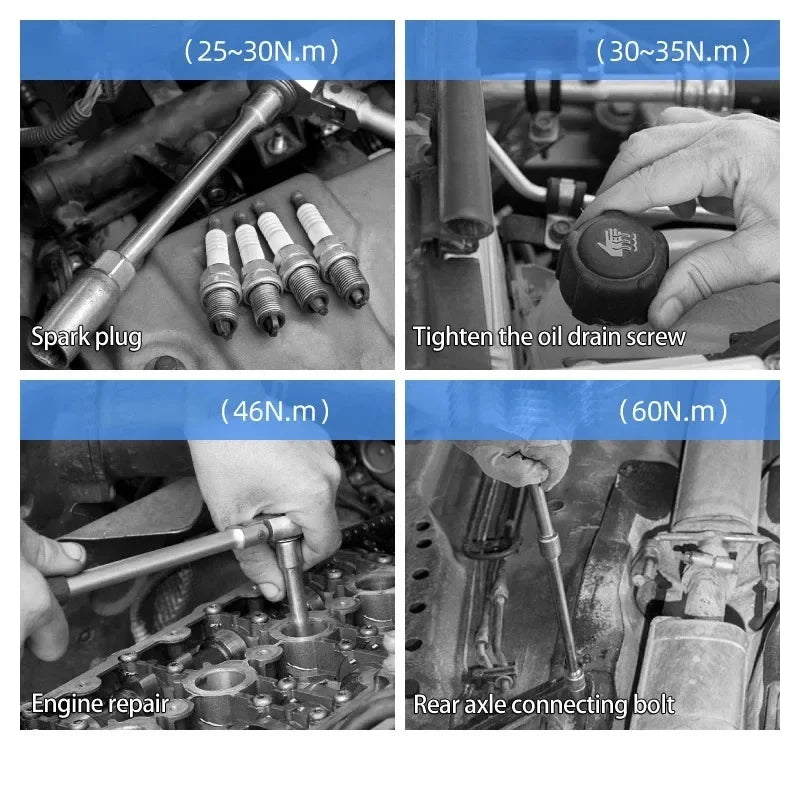 Ultra-Thin 3/8" Torque Wrench 10-60Nm Spark Plug Kit
