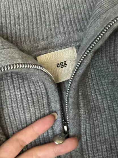 Wärme Oberbekleidung Doppelreißverschluss Kragen Einzelteil Schwergewicht Dongda Gate Sle Pendler Faion Koreanisch Lockere Passform Gestrickter Card...