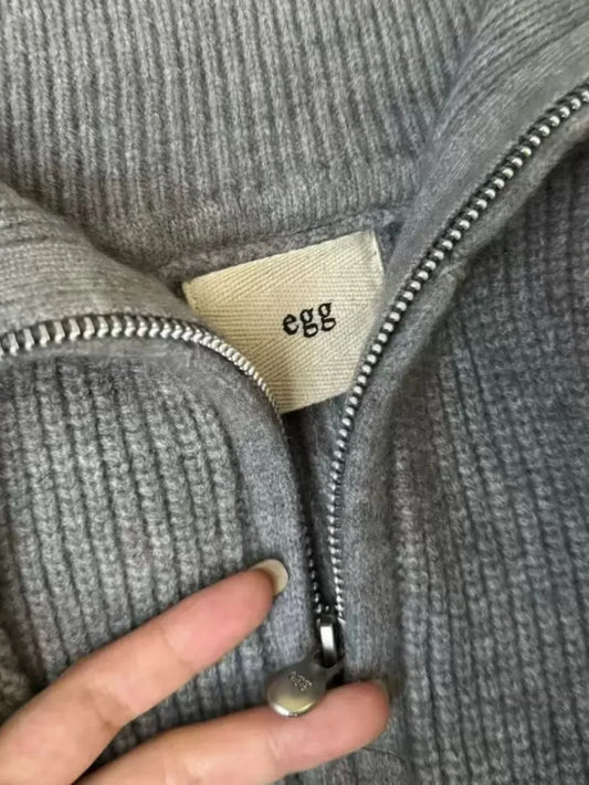 Warmth Outerwear Double Zipper Collar Single Item Heavyweight Dongda Gate Sle Commute Faion Korean Loose Fit Knitted Card...