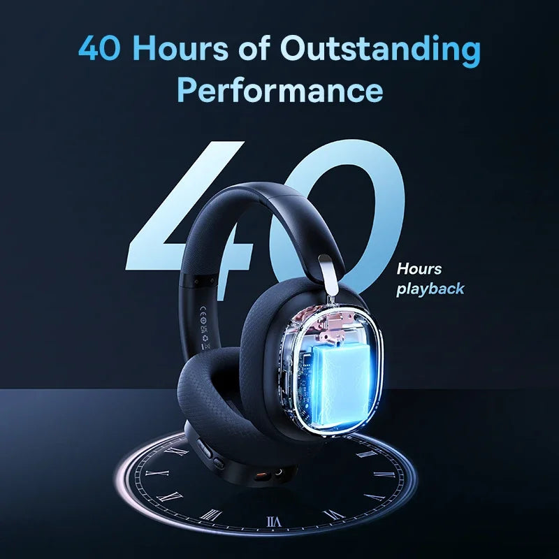 Baseus GH02 Gaming kabelloser Kopfhörer mit Mikrofon Over-Ear Kopfhörer Bluetooth 5.3 40mm Treiber 2.4G/Kabellos/Kabel RGB Headsets