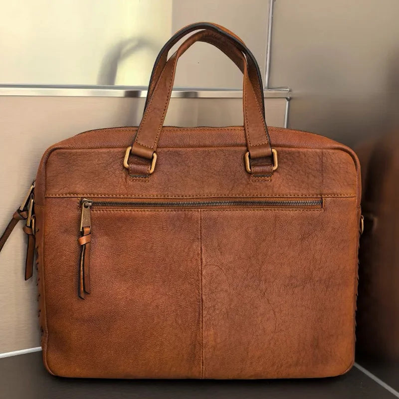 Herren Umhängetasche Mode Crazy Horse Leder Aktentasche Business Handtasche