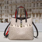 CH Women's High-Quality PVC Crossbody Bucket Bag Classic Printed Letter Design Luxury-Inspired Large Capacity Tote