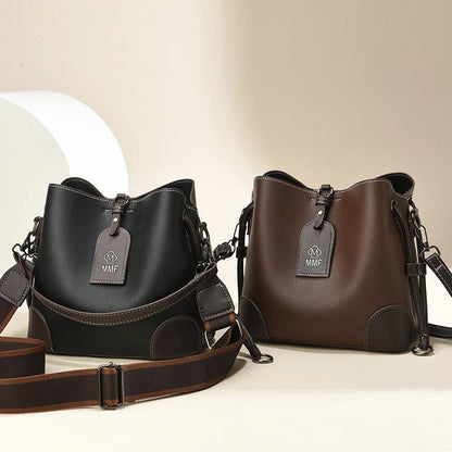 TRAVEASY Women's Vintage Bucket Bag 2025 New Large Capacity Crossbody Shoulder Bag Fashion Stylish Spacious Handbag for Women