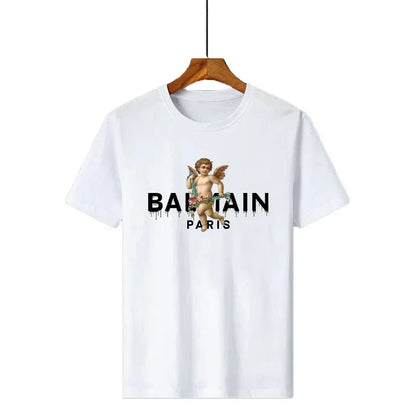 2025 Sommer Luxus T-Shirt Engel Grafikdruck Kurzarm Bequeme T-Shirts Retro Y2k Tees T-Shirt Damen Harajuku T-Shirts