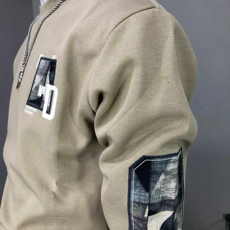 Langarm-Kapuzenpullover Herren Strick Rundhals Cool und Vielseitig Personalisiertes Oberteil