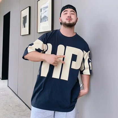 Men's Oversized Alphabet Print T-Shirt | 5XL