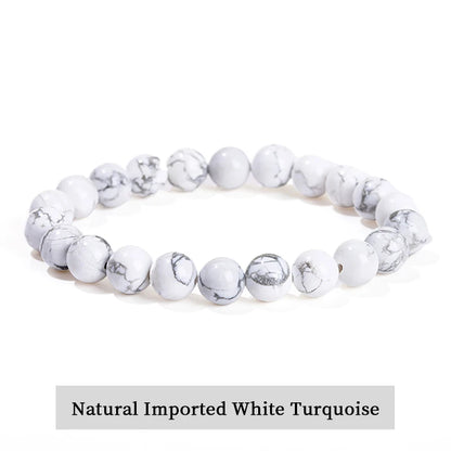 JD Natural Stone Beads Bracelet Amethyst Tiger Eye Crystal Quartz Agate Gem Beads Bangles Women Men Reiki Healling Jewelry Gift