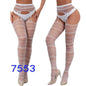Women Fishnet Open Crotch Suspender Tights XXXL