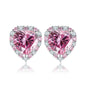 FIRERING Rosa Herz Moissanit Halskette Ohrring Set 2 Karat mit Zertifikat Diamant Test Bestanden Damen Schmuck Geschenk S925 Silber