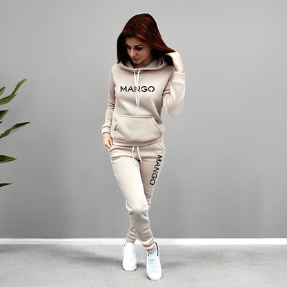Letter Printing Womens Tracksuit Casual Hooded Sweatshirt 2 Pcs Set Sports Jogging Home Woman Clothing Street Quality Pants Suit