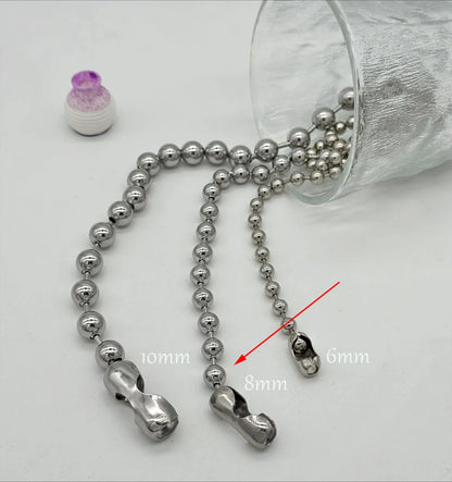 6/8/10 mm Edelstahl Kugelkette Layering-Halskette für Damen Herren Oversize Chunky Chain Choker Grunge Aesthetic Y2K Halskette