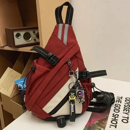NEU Hip Hop Sport Motorrad Rucksack Männer Frauen Multifunktions Wasserdichte Reise Einzel Schulter Schultasche Crossbody Brusttaschen