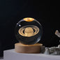 Unique 3D Crystal Ball Night Light Led Lamp Bedside Table Glowing Galaxy Lamp Saturn Planets Moon Children Birthday Gift Toy 5cm