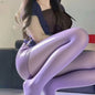 1Pc Women's High Oil Content Glossy Horse Oil Stockings Plus Size Thin Pantyhose High Waist Elastic Glossy Sheer Tights Socks