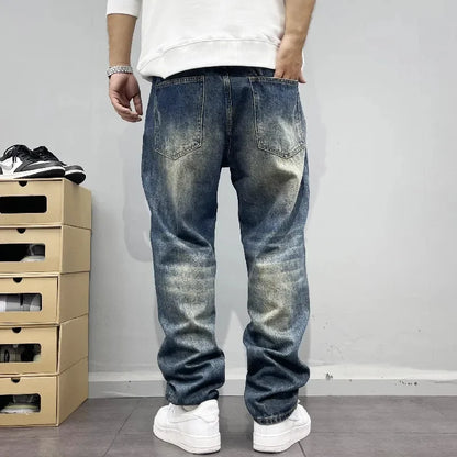 Men's Baggy Jeans – Vintage Distressed Hip-Hop Pants