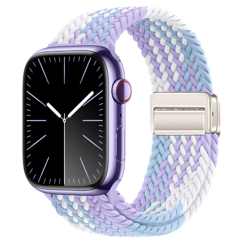 Geflochtenes Armband für Apple Watch 44mm 40mm 45mm 49mm 41mm 38mm Schnallenarmband iWatch Series SE 7 3 6 8 9 Ultra 2 Magnetisches Armband