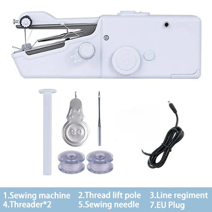 Portable Manual Sewing Machine Handheld Rope-free Electric Quick Build DIY Apparel Supplies Arts Crafts Home Garden Embroidery