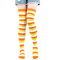 1 Paar stylische knielange JK-Socken, Damen-Streifensocken, hohe Socken, Mädchen-Oberschenkel-Socken. Mehrfarbige gestreifte niedliche Socken