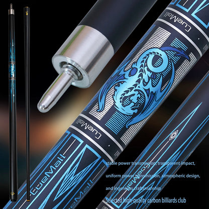 58" Carbon Fiber & Maple Pool Cue - Metallic Blue Dragon, 12.5mm Multi-Layer Tip | Pro Billiards Gear for Parent's Day Gifts