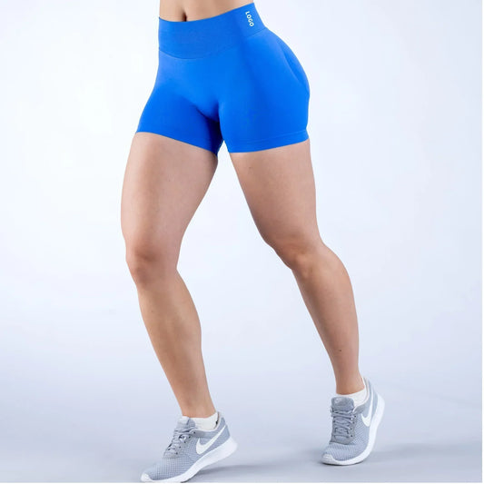 Summer High Waisted Yoga Shorts Fashionable and Sexy Running Fitness Pants Solid Color Yoga Leggings Customizable labels