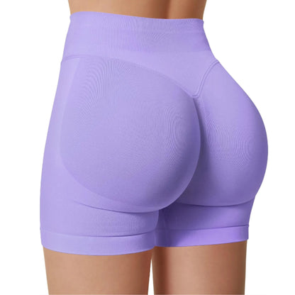 Women's Summer High Waist Yoga Shorts | Solid Color Running Fitness