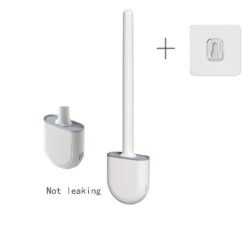 Wall Hanging Silicone Toilet Brush with Holder