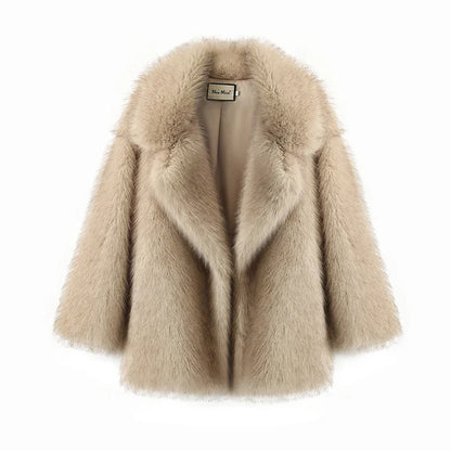 Neo Mint 2024 Winter Ins Hot Fashion Girls Oversized Farbverlauf Pelzmantel Damen Dick Warme Oberbekleidung Flauschige Kunstfuchsjacke