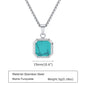 Trendy Pendant Necklaces for Men Boys,Square Natural Stone Stainless Steel Necklaces,Hip Hop Cool Healing Jewelry Gifts